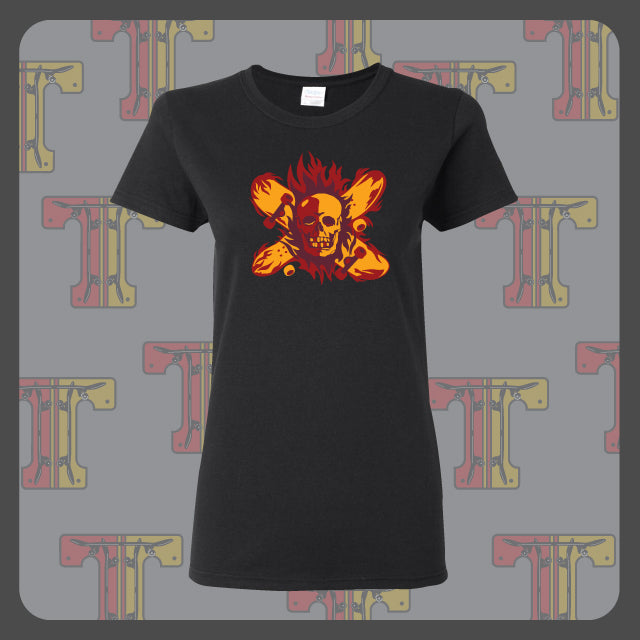 Triple - Womens Black Fire Pirate Tee