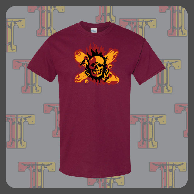 Triple - Mens Maroon Fire Pirate Tee